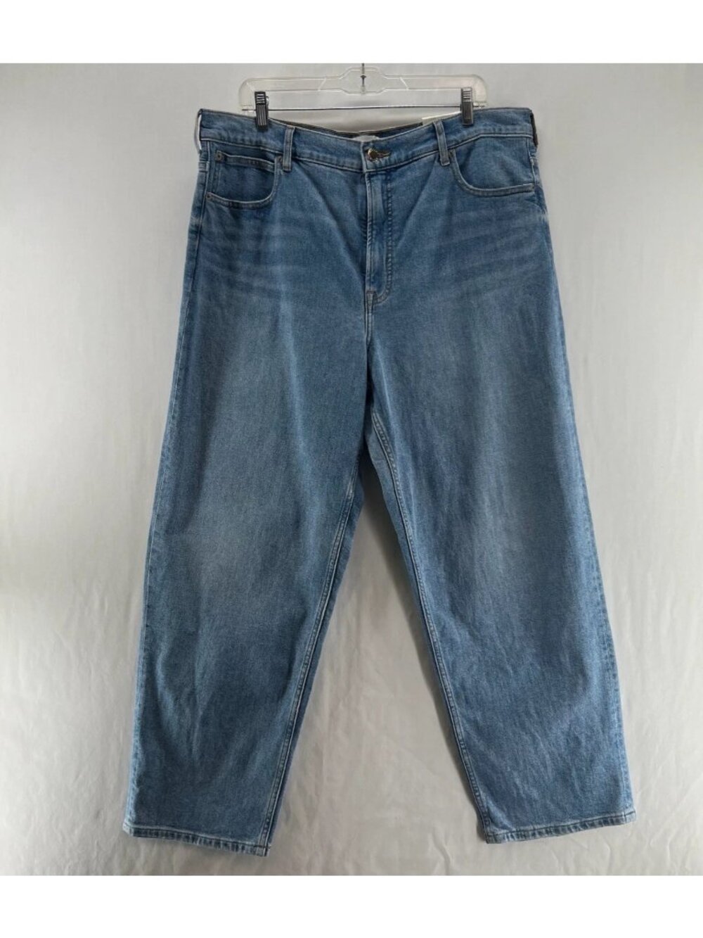 Everlane Way-High Straight Jeans Womens 33L Medium Wash Stretch Denim Blue